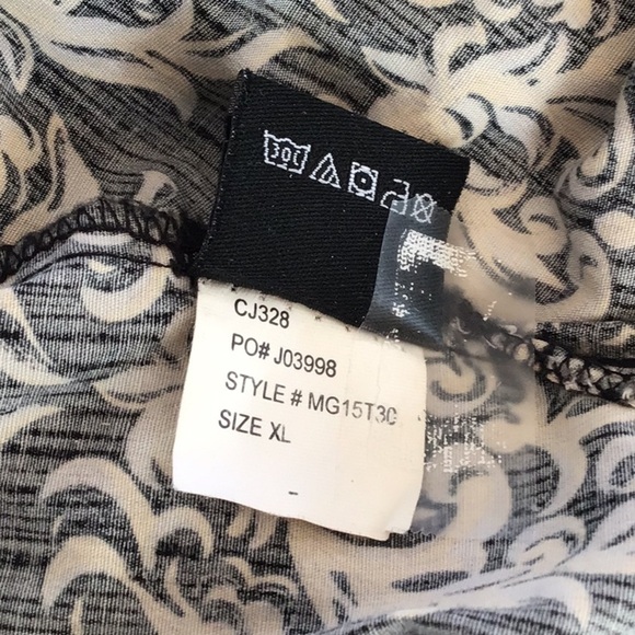 Calvin Klein Jeans black and cream retro inspired print button up shirt Size XL - Picture 7 of 7